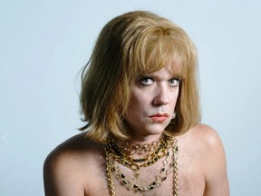 Rufus Wainwright in his Anna Wintour look for the new video Trouble in Paradise.