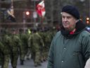 Retired Westmount councillor Patrick Martin, who is leading the fundraising effort, is seen at the Remembrance Day ceremony in Westmount on Nov. 10.
