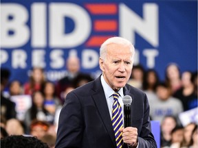 Democratic presidential candidate Joe Biden is quite comfortable speaking to large audiences.