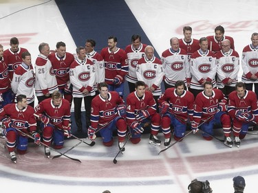 Former Montreal Canadiens captains with the team prior to game against the New York Islanders in Montreal on Tuesday December 03, 2019.