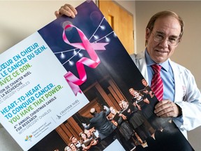 Dr. Mark Basik is seen with poster for Dec. 9 Christmas concert he will be leading as choirmaster.
