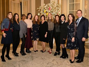 ICRF team players Jordanna Feifer, CEO Alexandra Schwartz, GM Sheryl Ramroop, co-chairs Michelle Lipper and Alana Wexler Schwartz, honorary co-chair Dale Boidman, keynote speaker Kris Carr, community honouree Nathalie Hazan, co-chairs Alana Geller and Leah Moss, and ICRF president Jeffrey Bernstein stand proud at ICRF’s Women of Action Luncheon.