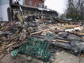 Rubble is all that's left of the West Island Assistance Fund building in Roxboro.