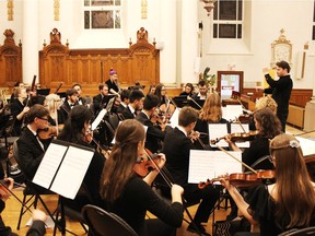 Jean-Pascal Hamelin, conducting, took over as maestro of the West Island Youth Symphony Orchestra in September.