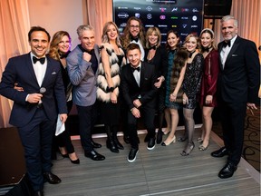 Ambassadors Sébastien Benoît, Saskia Thuot, Frédéric Plante, Sabrina Cournoyer, Mathieu Dufour, Patrick Langlois, Isabelle Pagé, the Dufour-Lapointe sisters and Laurent Proulx unite in the fight against prostate cancer at Procure’s Bow Tie Affair benefit.