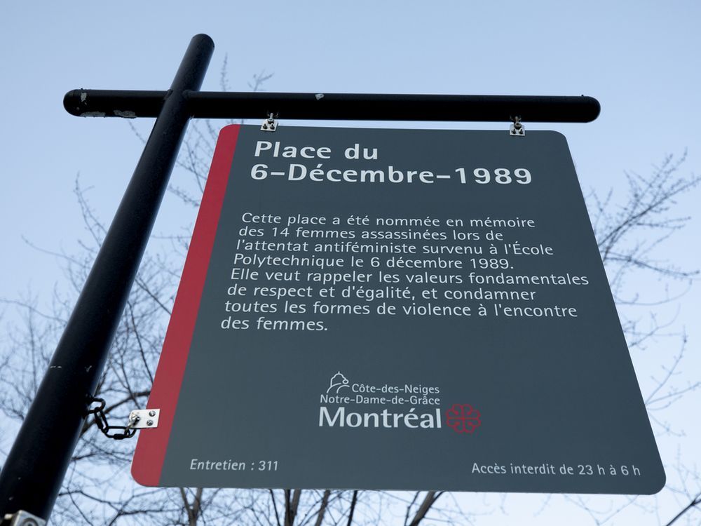  the city of montreal put up a sign in the memorial park, place-du-6-décembre-1989, acknowledging the “antifeminist attack” at École polytechnique and denouncing all forms of violence against women, in 2019, for the 30th anniversary.