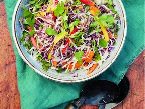 Some cooks may be daunted by the long lists of ingredients for most recipes in The Long Table Cookbook, but Rainbow Slaw is one of the fast and easy ideas.