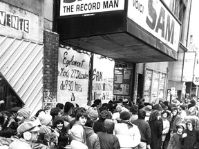 Shoppers hoping to find Boxing Day bargains line up outside Sam the Record Man in Montreal on Dec. 26, 1983.