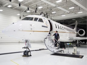 Bombardier's Global 7500, the first business jet to have a queen-sized bed and hot shower.