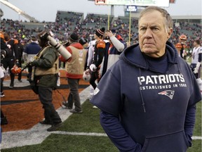 New England Patriots head coach Bill Belichick after the game against the Cincinnati Bengals at Paul Brown Stadium on Sunday, Dec. 15, 2019.