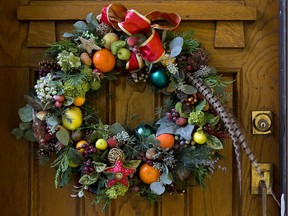 A Christmas wreath.