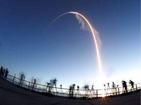 Boeing's unmanned CST-100 Starliner spacecraft, atop an ULA Atlas V rocket, lifts off on an uncrewed Orbital Flight Test to the International Space Station from launch complex 40 at the Cape Canaveral Air Force Station in Cape Canaveral, Florida December 20, 2019.