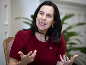 The mayor of Montreal, Valerie Plante speaks about her progress during her time as mayor of Montreal, on Wednesday, October 30, 2019. (Allen McInnis / MONTREAL GAZETTE) ORG XMIT: 62366