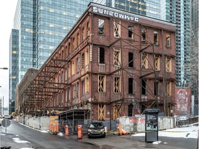 A century old building at 957 rue Lucien-L'Allier, in Montreal on Saturday January 4, 2020, that was to be turned into condos caught fire and police believe the fire was deliberately set.