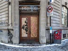 The vacant Mexx store on the corner of St-Denis and Rachel Sts. in Montreal is seen on Jan. 9, 2020.