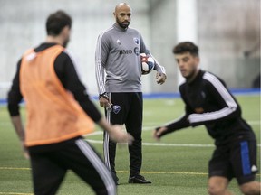 Impact head coach Thierry Henry during opening day of training camp in Montreal on Jan. 14, 2020.