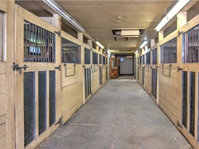 A view of stables that are part of an equestrian  residential property in St-Lazare.