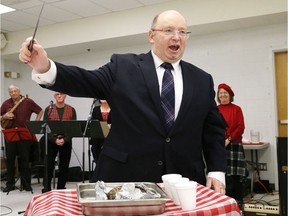 Dr. Doug Marr performs the address to a haggis at the Robbie Burns Day celebration in Sudbury on Friday, Jan. 24, 2020.