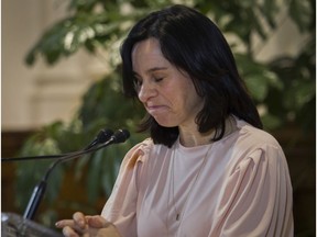 Mayor Valérie Plante is seen at press conference at City Hall on Monday, Jan. 27, 2020.