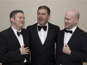 The Lakeshore Players Dorval production A Comedy of Tenors features the mistaken-identity shenanigans of, pictured left to right, Sterling Mawhinney as Max, Eric Sauvé as Tito and Don Fletcher as Carlo.