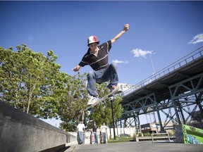 The downtown borough of Ville-Marie will receive nearly $1.7 million for the expansion and renovation of a skate plaza beneath the Jacques Cartier Bridge, pictured here in summer 2004.