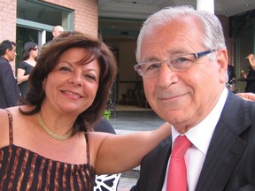 Anna Sforza Djoukhadjian with her husband, Manouk Djoukhadjian. She died in 2018 of ALS. On Jan. 27 her family announced the creation of the Anna Sforza Djoukhadjian Research Chair in ALS with a $1 million donation from the Famille Manouk Djoukhadjian II to the Fondation Armand Frappier for  research at the Armand-Frappier Santé Biotechnologie Research Centre of the Institut national de la recherche scientifique.