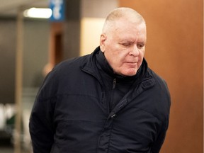 Jean-Claude Rochefort, the man who wrote an anti-feminist blog on the 30th anniversary of the Ecole Polytechnique shooting, leaves the courthouse in Montreal, on Friday, Jan. 31, 2020.