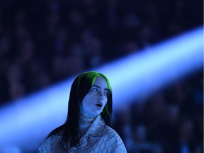 US singer-songwriter Billie Eilish performs during the 62nd Annual Grammy Awards on January 26, 2020, in Los Angeles.