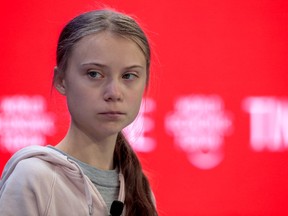 Greta Thunberg, climate activist, pauses during a panel session on the opening day of the World Economic Forum (WEF) in Davos, Switzerland, on Tuesday, Jan. 21, 2020. World leaders, influential executives, bankers and policy makers attend the 50th annual meeting of the World Economic Forum in Davos from Jan. 21 - 24.