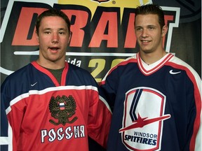 Russia's Ilya Kovalchuk (left) and Jason Spezza of the Windsor Spitfires are considered the top two prospects heading into the 2001 NHL entry draft.