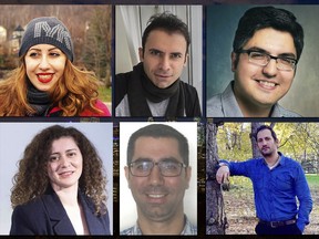 Several Montrealers died in a plane crash in Tehran Jan. 7, 2020. Top: Aida Farzaneh, Mohammad Moeini, Arvin Morattab. Bottom: Sara Mamani, Siavash Ghafouri-Azar, Shahab Raana.