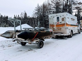 Quebec provincial police vehicles are seen in St-Henri-de-Taillon on Wednesday, Jan .22, 2020.