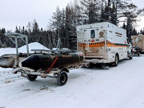 Quebec provincial police vehicles are seen in St-Henri-de-Taillon, Que. on Wednesday, January 22, 2020.