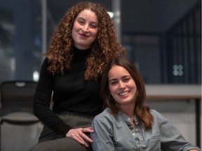 “There’s something happening (in Quebec cinema) that’s really special, and I think it comes from the film community itself," says Brotherhood writer-director Meryam Joobeur, right, with producer Maria Gracia Turgeon. "It’s very collaborative, instead of being cutthroat."