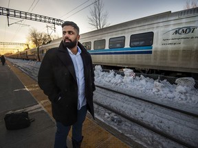 Vyshak Sukumaran, seen here at the Roxboro train station, is a first-year associate with the accounting and consulting firm Richter LLP. The firm is opening two satellite offices to help ease the commuter stress for its employees when the Mount Royal tunnel closes next month.