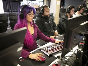 Streamer Brittany Heim practises on Void Edge, the new edition of Rainbow Six Siege, at Ubisoft on Thursday Feb. 13, 2020.