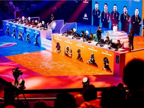 Teams compete in the Six Invitational, an esports event of Rainbow Six Siege, at Place Bell in Laval on Sunday, Feb. 16, 2020.