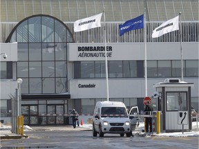 MONTREAL, QUE.: FEBRUARY 17, 2016 -- The main entrance at Bombardier located at 500 Cote-Vertu road in Montreal on February 17, 2015. Bombardier announces it is reducing workforce by 7,000, about 2,400 jobs in Quebec. (Marie-France Coallier / MONTREAL GAZETTE)