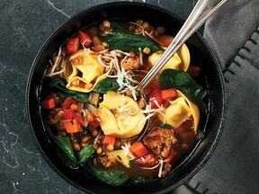 Tortellini, sausage and spinach star in a soothing soup from the Best of Bridge series.