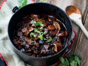 The mushrooms in portobello bourguignon cook quickly, and soy sauce zaps up the flavour.