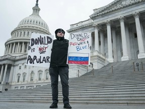 Robert Gorell demonstrates outside of the U.S. Capitol on February 5, 2020 in Washington, DC.