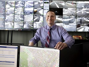 Montreal spokesperson Philippe Sabourin shows off the monitoring centre where over 500 cameras keep a watch over the road network in Montreal, on Thursday, February 13, 2020.