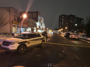 A male victim was shot at least once in downtown Saint-Lambert Feb. 16, 2020. Longueuil police say he was deliberately targeted. Photo: Longueuil police