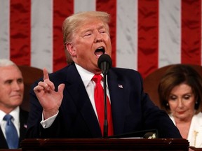 U.S. President Donald Trump delivers his State of the Union address at the US Capitol in Washington, DC, on February 4, 2020.
