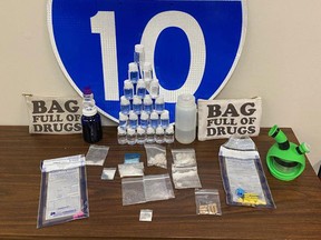 Bags labelled "Bag Full of Drugs" contained drugs.