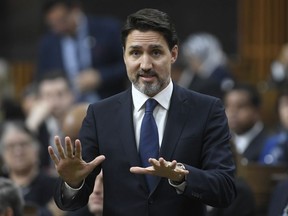 Prime Minister Justin Trudeau responds to a question during Question Period in the House of Commons in Ottawa on February 5, 2020.