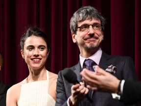 Director Philippe Falardeau and actress Margaret Qualley attend the opening gala of the 70th Berlinale International Film Festival in Berlin on Thursday.