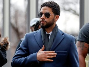 Actor Jussie Smollett arrives at the Leighton Criminal Court Building in Chicago, on March 14, 2019.