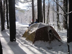 Be careful to brush off your tent before entering, so the white stuff doesn’t get inside.