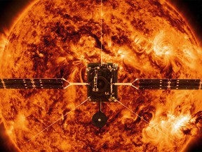 This file handout illustration image provided by NASA and obtained Feb. 3, 2020, shows the Solar Orbiter.